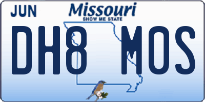 MO license plate DH8M0S