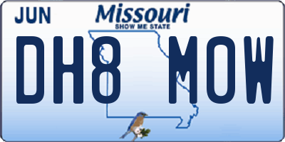 MO license plate DH8M0W