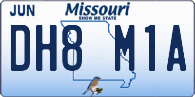 MO license plate DH8M1A