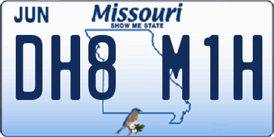 MO license plate DH8M1H