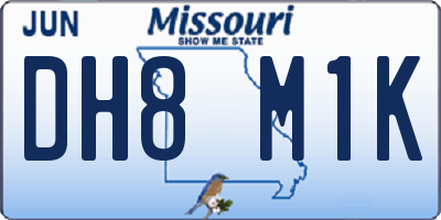 MO license plate DH8M1K