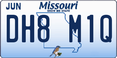 MO license plate DH8M1Q