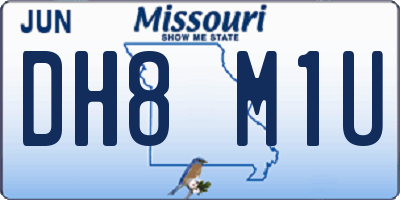 MO license plate DH8M1U