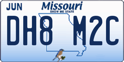 MO license plate DH8M2C