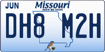 MO license plate DH8M2H