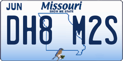 MO license plate DH8M2S