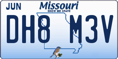 MO license plate DH8M3V