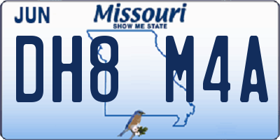 MO license plate DH8M4A