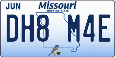 MO license plate DH8M4E