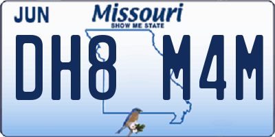 MO license plate DH8M4M
