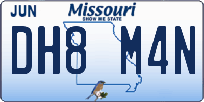 MO license plate DH8M4N