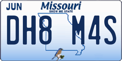MO license plate DH8M4S