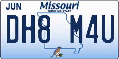 MO license plate DH8M4U
