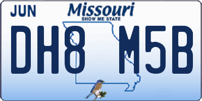 MO license plate DH8M5B