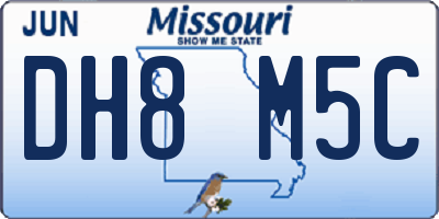 MO license plate DH8M5C
