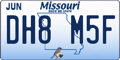 MO license plate DH8M5F