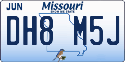 MO license plate DH8M5J