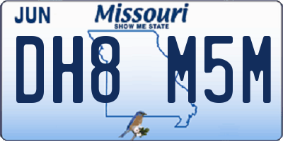MO license plate DH8M5M