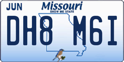 MO license plate DH8M6I