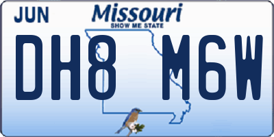 MO license plate DH8M6W
