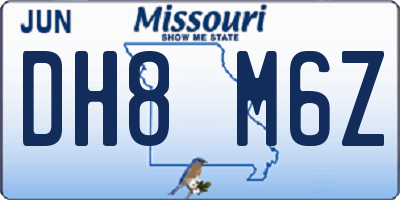 MO license plate DH8M6Z
