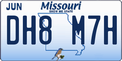 MO license plate DH8M7H