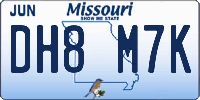 MO license plate DH8M7K