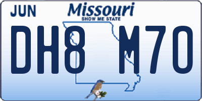 MO license plate DH8M7O