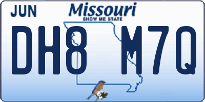 MO license plate DH8M7Q
