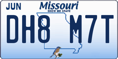 MO license plate DH8M7T