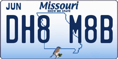 MO license plate DH8M8B