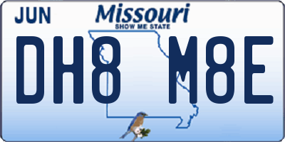 MO license plate DH8M8E
