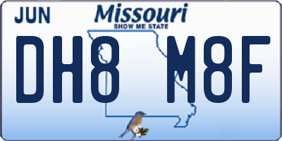 MO license plate DH8M8F