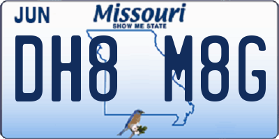 MO license plate DH8M8G