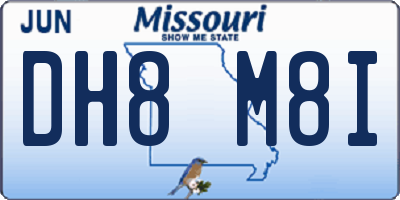 MO license plate DH8M8I