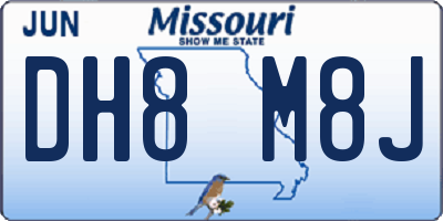 MO license plate DH8M8J