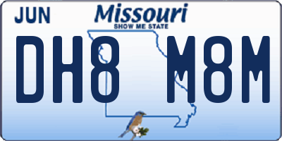 MO license plate DH8M8M