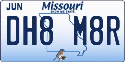 MO license plate DH8M8R