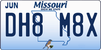 MO license plate DH8M8X