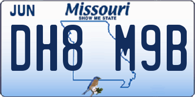 MO license plate DH8M9B