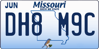 MO license plate DH8M9C