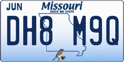 MO license plate DH8M9Q