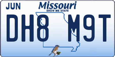 MO license plate DH8M9T