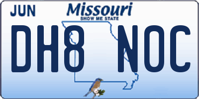 MO license plate DH8N0C