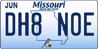 MO license plate DH8N0E