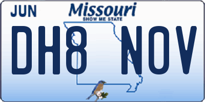 MO license plate DH8N0V
