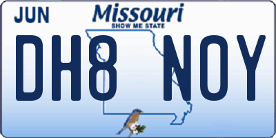 MO license plate DH8N0Y