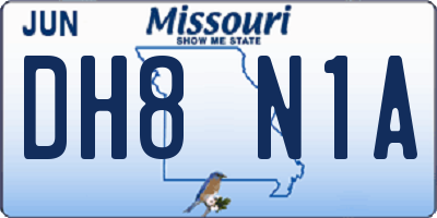 MO license plate DH8N1A