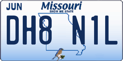 MO license plate DH8N1L