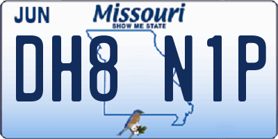 MO license plate DH8N1P